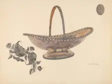 Silver Plate Bread Basket, c. 1937. Creator: Chris Makrenos