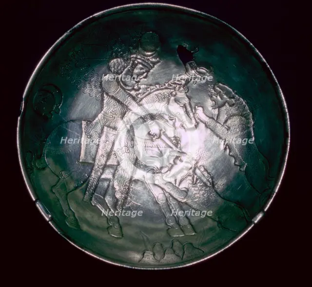 Silver plate, Sasanian, c5th-c7th century. Artist: Unknown