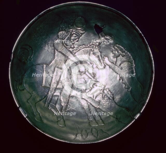 Silver plate, Sasanian, c5th-c7th century. Artist: Unknown