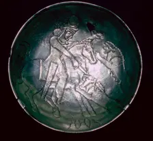 Silver plate, Sasanian, c5th-c7th century