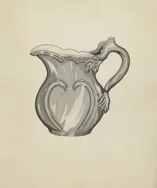 Silver Plated Water Pitcher, c. 1936. Creator: Ellen Duncan