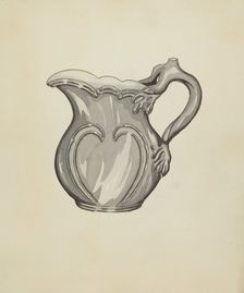 Silver Plated Water Pitcher, c. 1936. Creator: Ellen Duncan