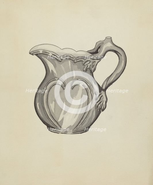 Silver Plated Water Pitcher, c. 1936. Creator: Ellen Duncan.