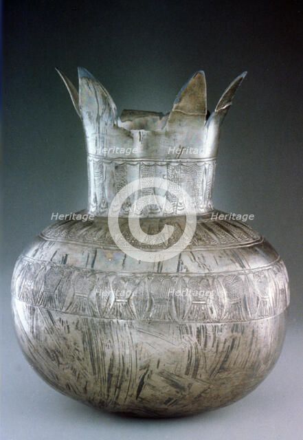 Silver pomegranate vase, from Tutankhamun's tomb, 14th century BC. Artist: Unknown