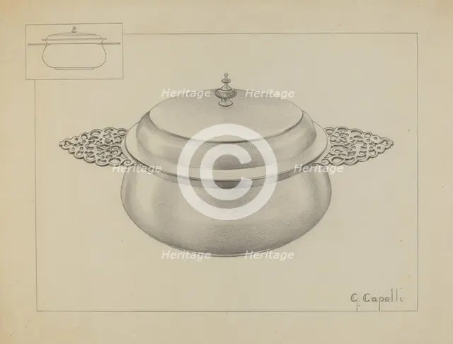Silver Porringer, c. 1936. Creator: Giacinto Capelli.