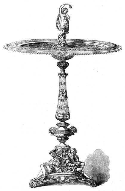 Silver repoussé table manufactured by...Elkington and Co., in the International Exhibition, 1862.  Creator: Unknown.