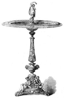Silver repoussé table manufactured by...Elkington and Co., in the International Exhibition, 1862. Creator: Unknown