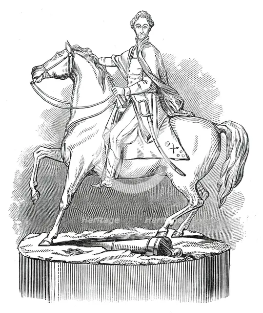 Silver statue of the Duke of Wellington, 1845. Creator: Unknown.