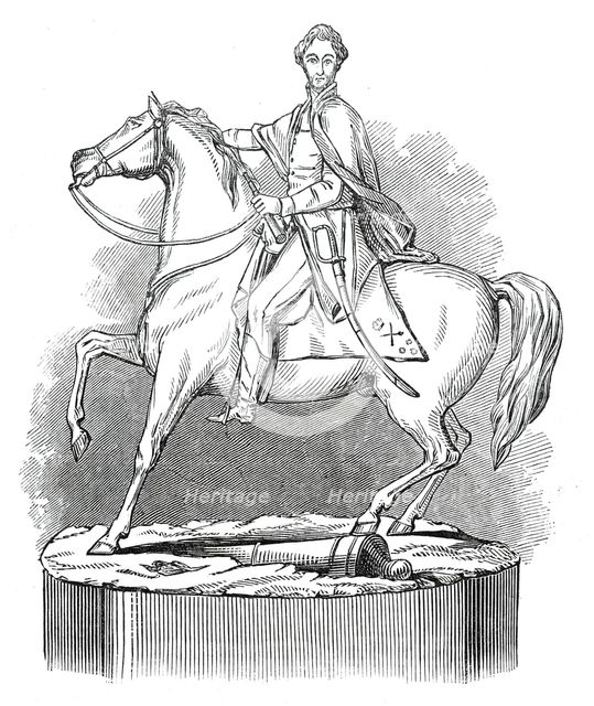 Silver statue of the Duke of Wellington, 1845. Creator: Unknown.