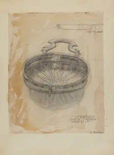 Silver Strainer, 1935/1942. Creator: Herman Bader