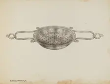 Silver Strainer, c. 1939. Creator: Kalamian Walton