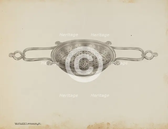 Silver Strainer, c. 1939. Creator: Kalamian Walton.