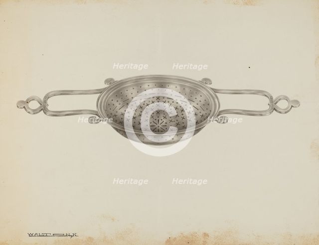Silver Strainer, c. 1939. Creator: Kalamian Walton.