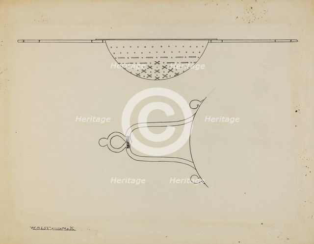 Silver Strainer, c. 1939. Creator: Kalamian Walton.