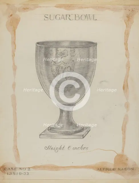 Silver Sugar Bowl, 1935/1942. Creator: Alfred Nason.