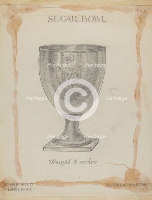 Silver Sugar Bowl, 1935/1942. Creator: Alfred Nason.
