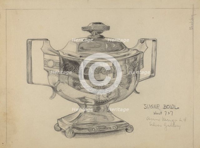 Silver Sugar Bowl, 1935/1942. Creator: S. Brodsky.