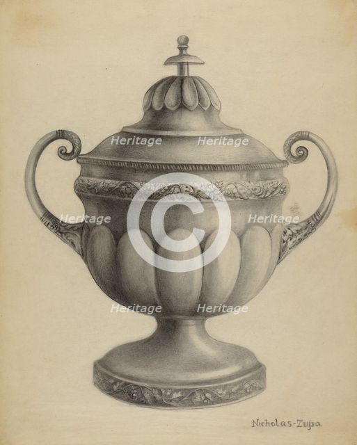 Silver Sugar Bowl, 1936. Creator: Nicholas Zupa.