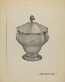 Silver Sugar Bowl, 1936. Creator: Aaron Fastovsky