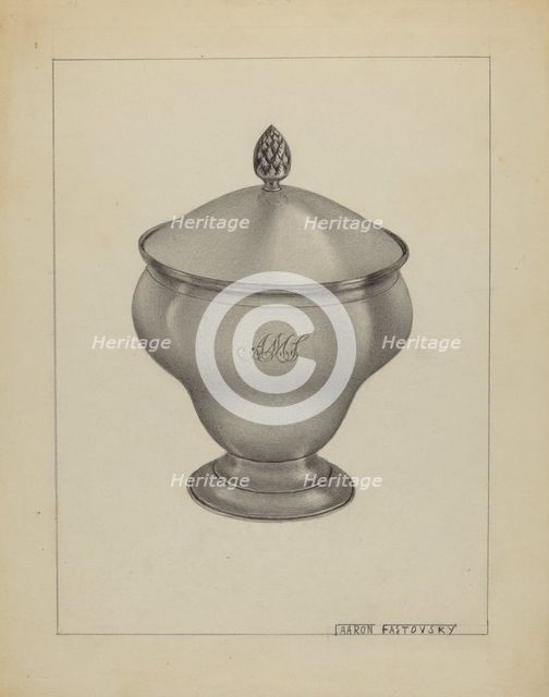 Silver Sugar Bowl, 1936. Creator: Aaron Fastovsky.
