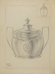 Silver Sugar Bowl, c. 1936. Creator: Clayton Braun