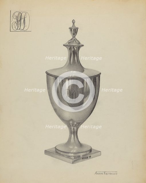 Silver Sugar Bowl, c. 1936. Creator: Aaron Fastovsky.