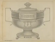 Silver Sugar Bowl, c. 1936. Creator: Bernard Westmacott