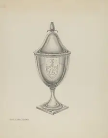 Silver Sugar Bowl, c. 1936. Creator: Hans Westendorff
