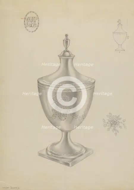 Silver Sugar Bowl, c. 1936. Creator: Hester Duany.