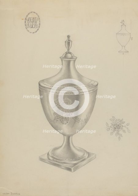 Silver Sugar Bowl, c. 1936. Creator: Hester Duany.