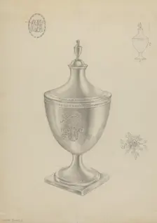 Silver Sugar Bowl, c. 1936. Creator: Hester Duany