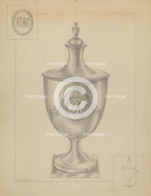 Silver Sugar Bowl, c. 1936. Creator: Hester Duany.
