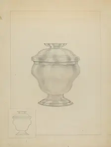 Silver Sugar Bowl, c. 1936. Creator: Isidore Steinberg