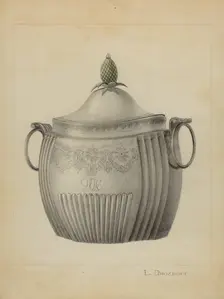 Silver Sugar Bowl, c. 1936. Creator: Leo Drozdoff