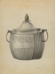 Silver Sugar Bowl, c. 1936. Creator: Leo Drozdoff