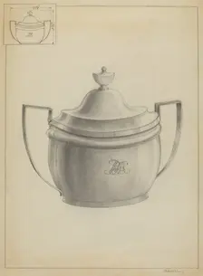 Silver Sugar Bowl, c. 1936. Creator: Simon Weiss