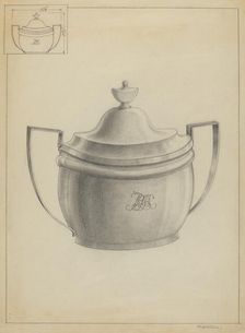 Silver Sugar Bowl, c. 1936. Creator: Simon Weiss