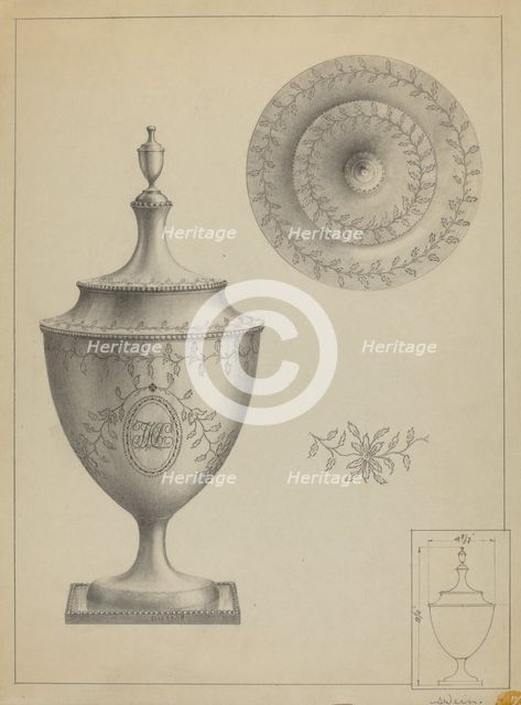 Silver Sugar Bowl, c. 1936. Creator: Simon Weiss.