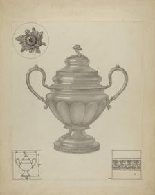 Silver Sugar Bowl, c. 1936. Creator: Paul Ward