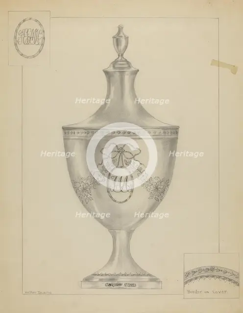 Silver Sugar Bowl, c. 1937. Creator: Hester Duany.