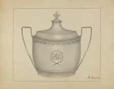Silver Sugar Bowl, c. 1937. Creator: Matthew Mangiacotti
