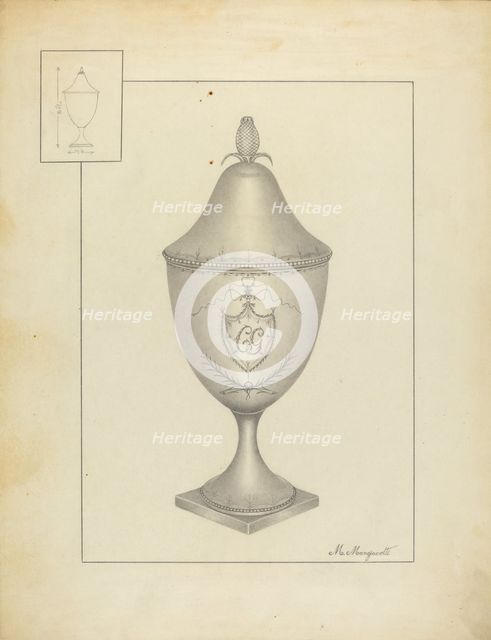 Silver Sugar Bowl, c. 1937. Creator: Matthew Mangiacotti.
