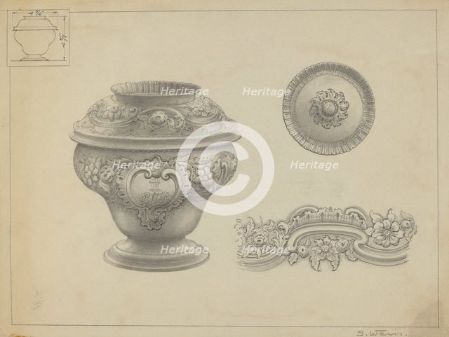 Silver Sugar Bowl, c. 1937. Creator: Simon Weiss.