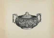Silver Sugar Bowl, c. 1938. Creator: Florence Hastings