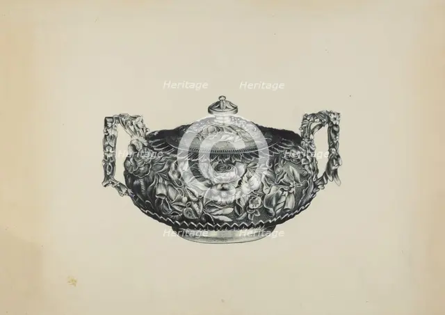 Silver Sugar Bowl, c. 1938. Creator: Florence Hastings.