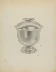 Silver Sugar Bowl, c. 1938. Creator: Michael Fenga