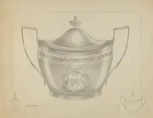 Silver Sugar Bowl with Cover, 1936. Creator: Hester Duany