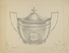 Silver Sugar Bowl with Cover, 1936. Creator: Hester Duany
