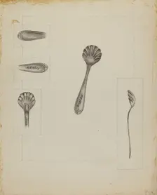 Silver Sugar Spoon, 1935/1942. Creator: Anthony Zuccarello