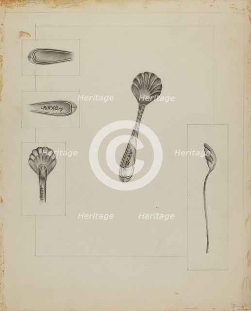 Silver Sugar Spoon, 1935/1942. Creator: Anthony Zuccarello.